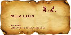 Milla Lilla névjegykártya