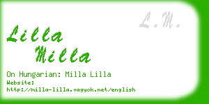 lilla milla business card